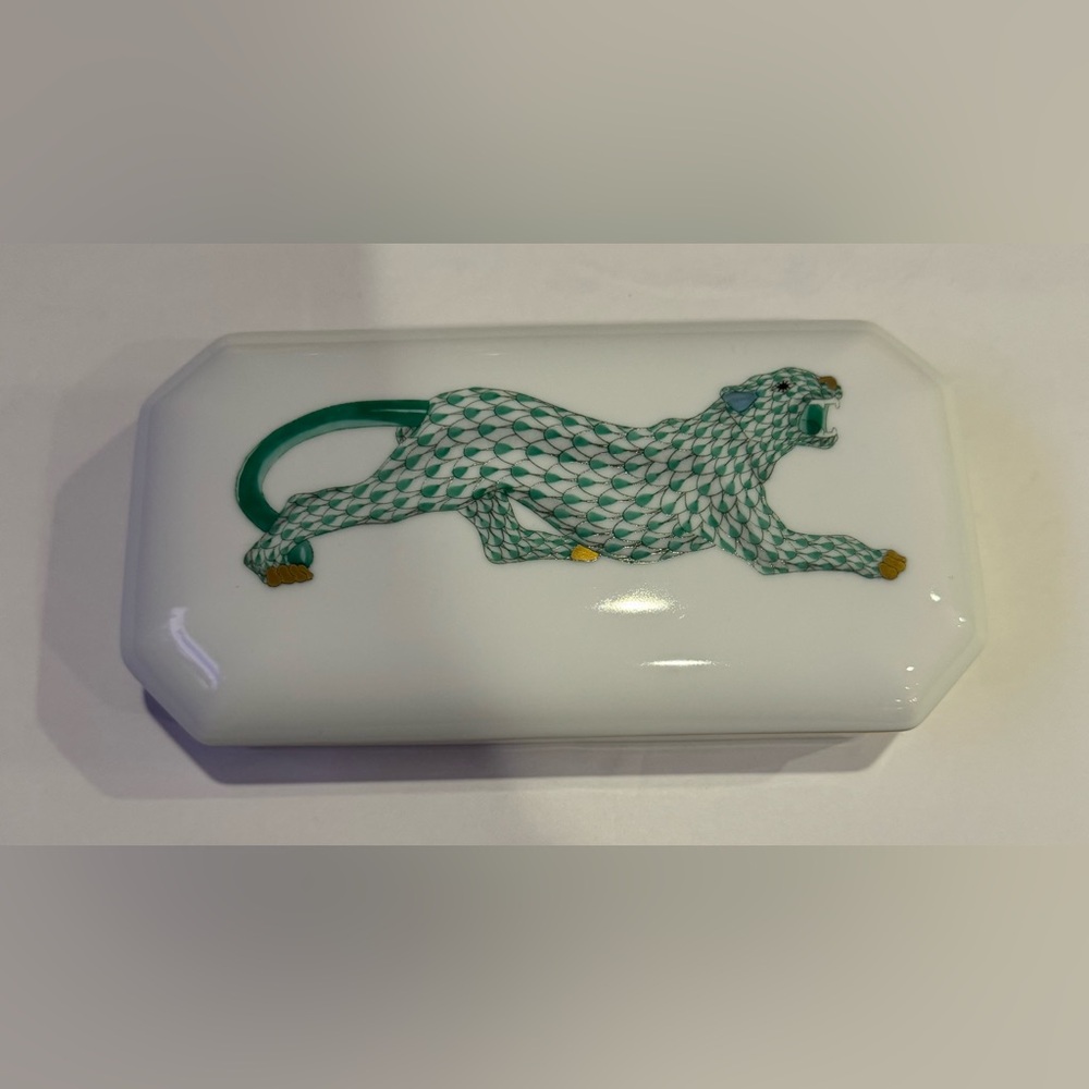 Herend Porcelain Leopard Box